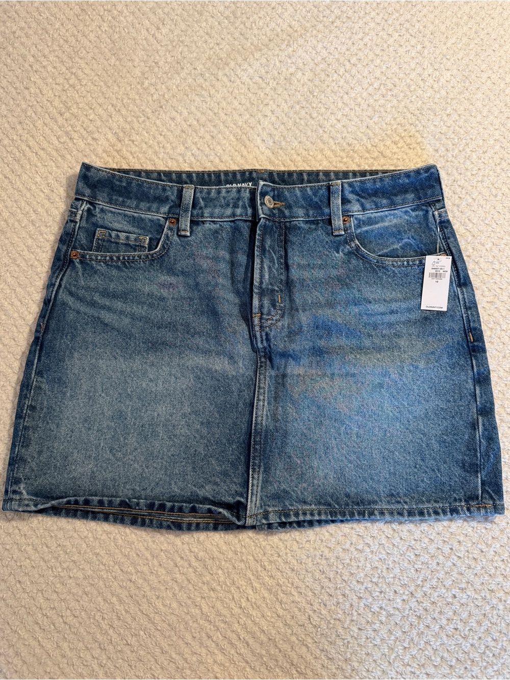 Old Navy | “Mid-Rise OG Jean Mini Skirt” | Medium-Light Wash